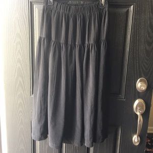 Vintage Black Boho Tiered Skirt